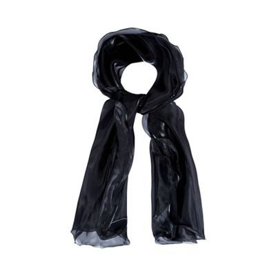 Black organza ruffle scarf